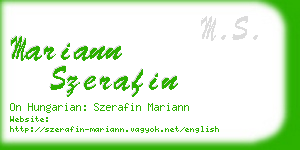 mariann szerafin business card